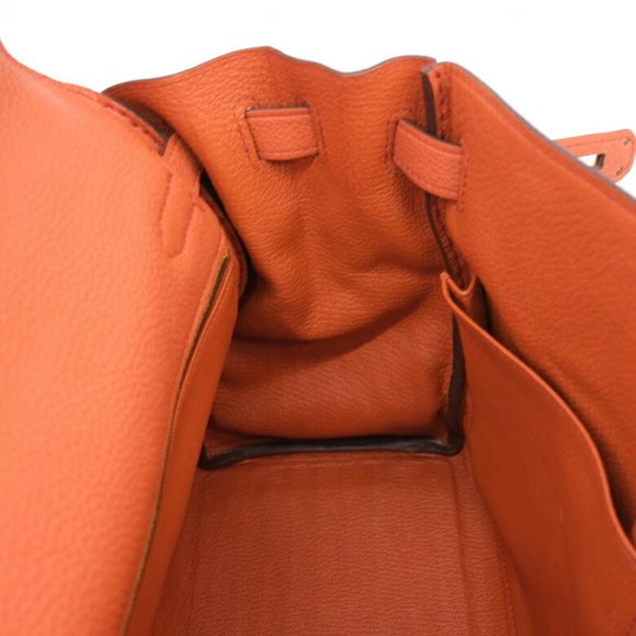 HERMES Kelly 32 Handbag Tote Bag Taurillon Clemence Leather Terre Bateau Oran... - Picture 13 of 16